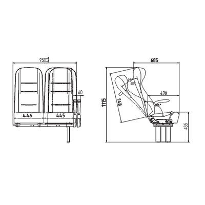 Luxury Coach Passenger Boat Seat H1115 for First-Class Experience